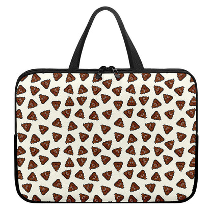 Happy Poop Pattern Print Laptop Sleeve With Handle