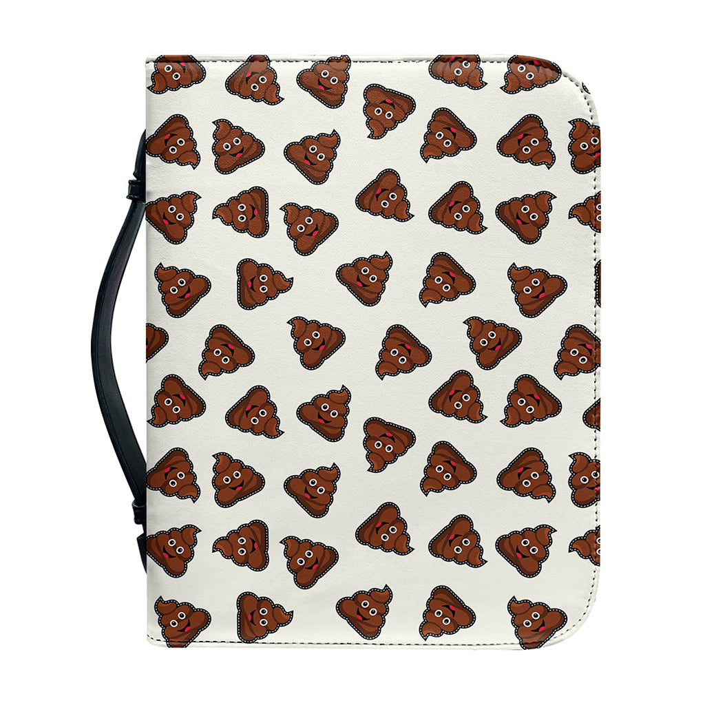 Happy Poop Pattern Print Leather Bible Cover