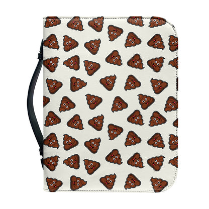 Happy Poop Pattern Print Leather Bible Cover