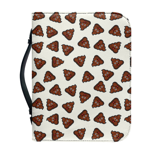 Happy Poop Pattern Print Leather Bible Cover