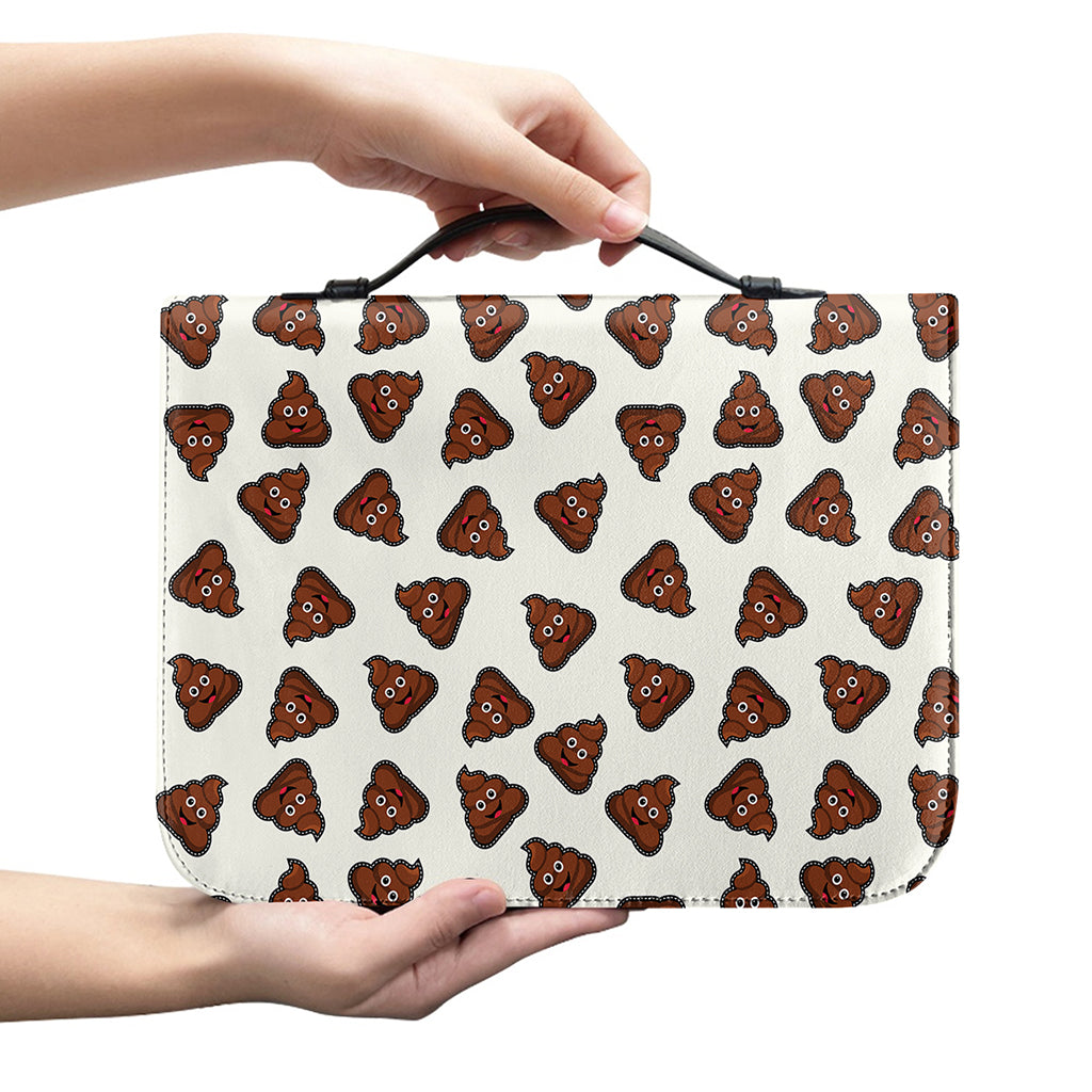 Happy Poop Pattern Print Leather Bible Cover