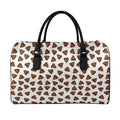 Happy Poop Pattern Print Leather Duffel Bag