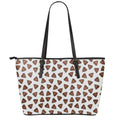 Happy Poop Pattern Print Leather Tote Bag With Zipper