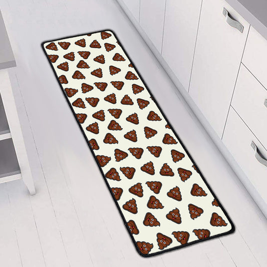 Happy Poop Pattern Print Long Kitchen Mat