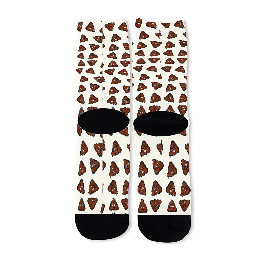 Happy Poop Pattern Print Long Socks