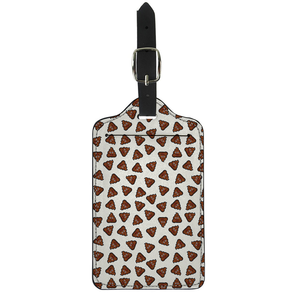 Happy Poop Pattern Print Luggage Tag
