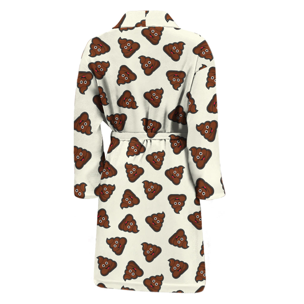 Happy Poop Pattern Print Men's Bathrobe