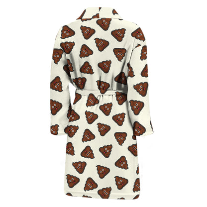 Happy Poop Pattern Print Men's Bathrobe