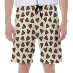 Happy Poop Pattern Print Men's Beach Shorts