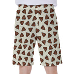Happy Poop Pattern Print Men's Beach Shorts