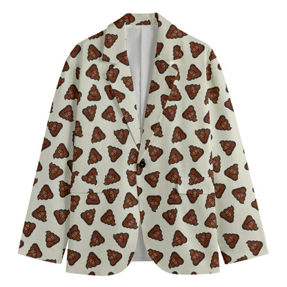 Happy Poop Pattern Print Men's Blazer