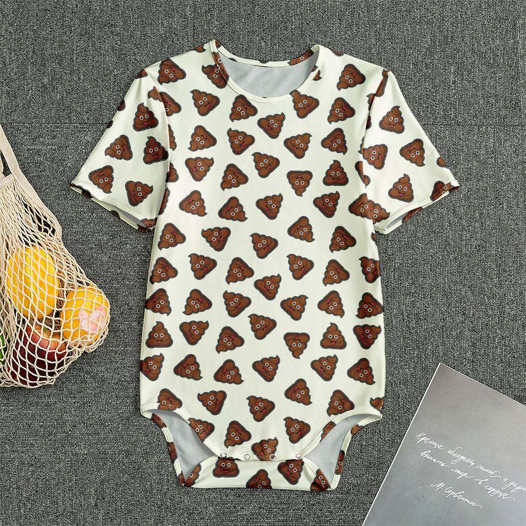 Happy Poop Pattern Print Men's Bodysuit