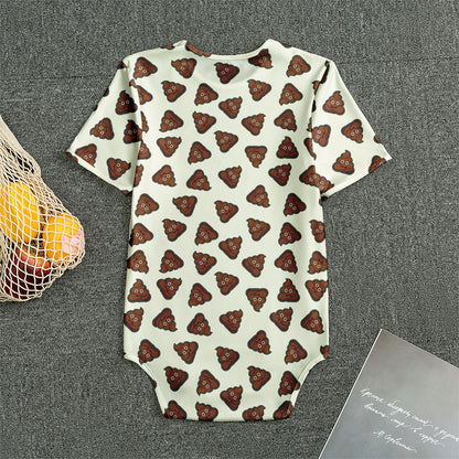 Happy Poop Pattern Print Men's Bodysuit