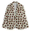 Happy Poop Pattern Print Men's Cotton Blazer