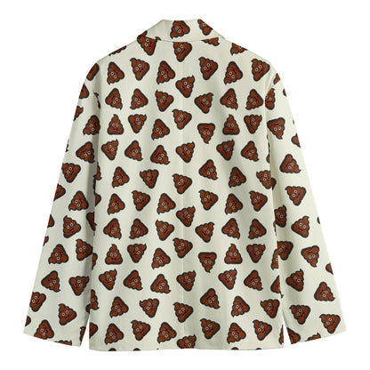 Happy Poop Pattern Print Men's Cotton Blazer