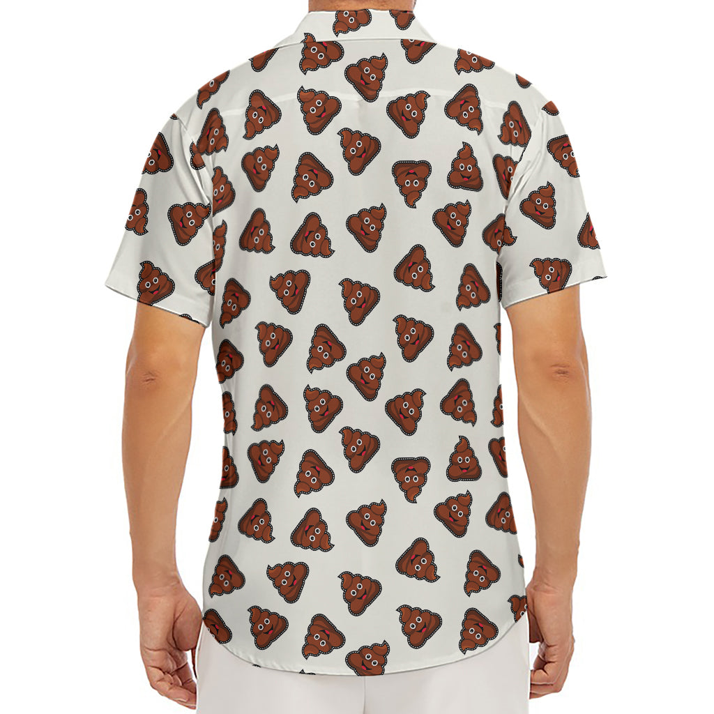 Happy Poop Pattern Print Men's Deep V-Neck Shirt