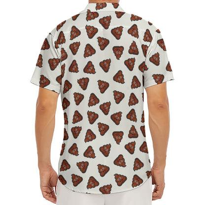 Happy Poop Pattern Print Men's Deep V-Neck Shirt