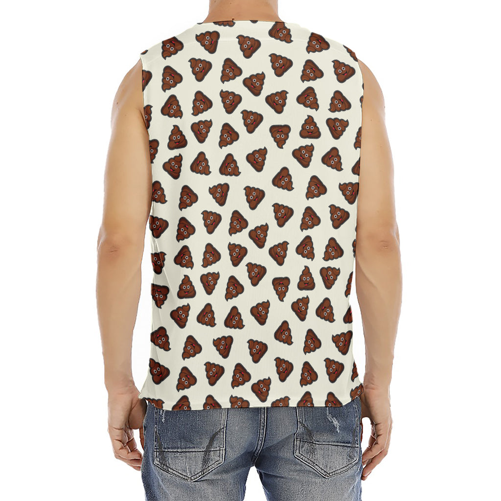 Happy Poop Pattern Print Men's Fitness Tank Top