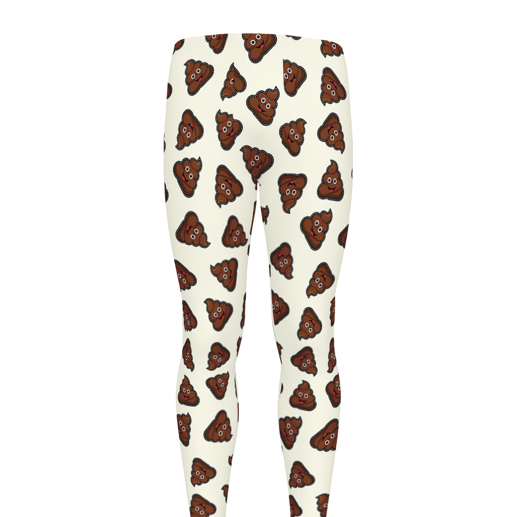 Happy Poop Pattern Print Men's leggings