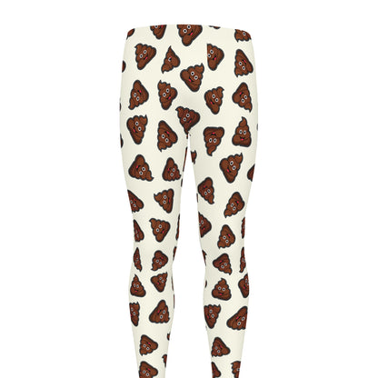 Happy Poop Pattern Print Men's leggings