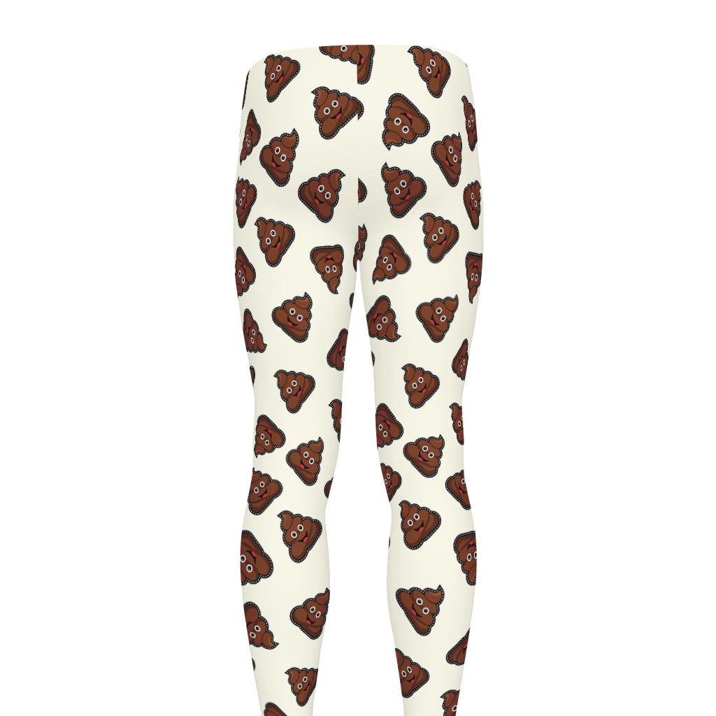 Happy Poop Pattern Print Men's leggings