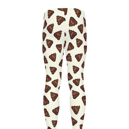 Happy Poop Pattern Print Men's leggings