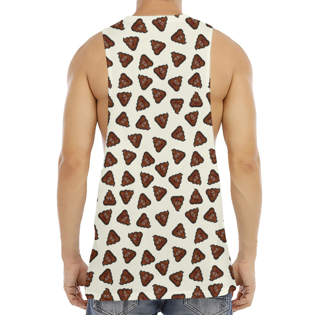 Happy Poop Pattern Print Men's Muscle Tank Top