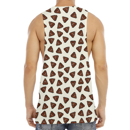 Happy Poop Pattern Print Men's Muscle Tank Top