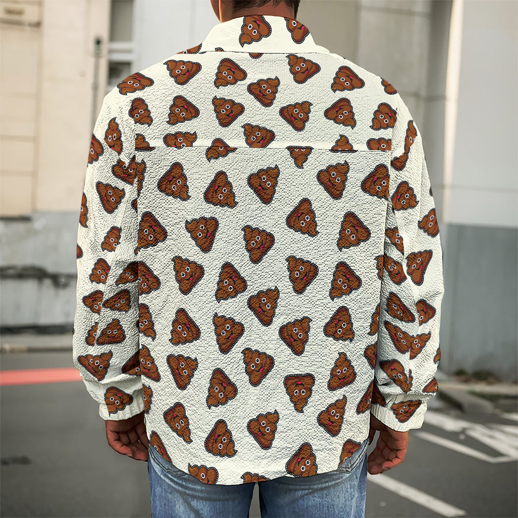 Happy Poop Pattern Print Men's Shirt Jacket