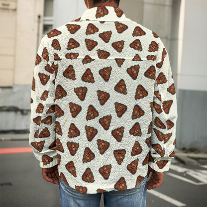Happy Poop Pattern Print Men's Shirt Jacket