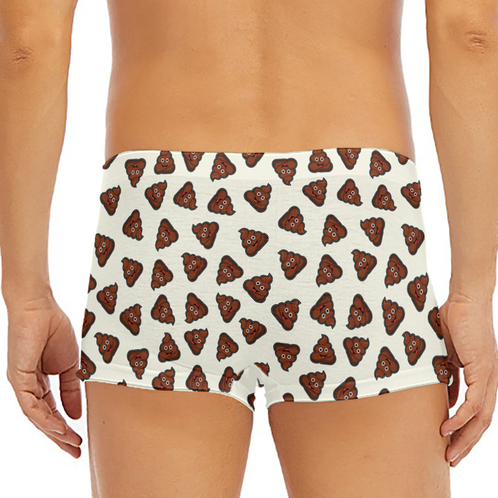 Happy Poop Pattern Print Men's Short Boxer Briefs