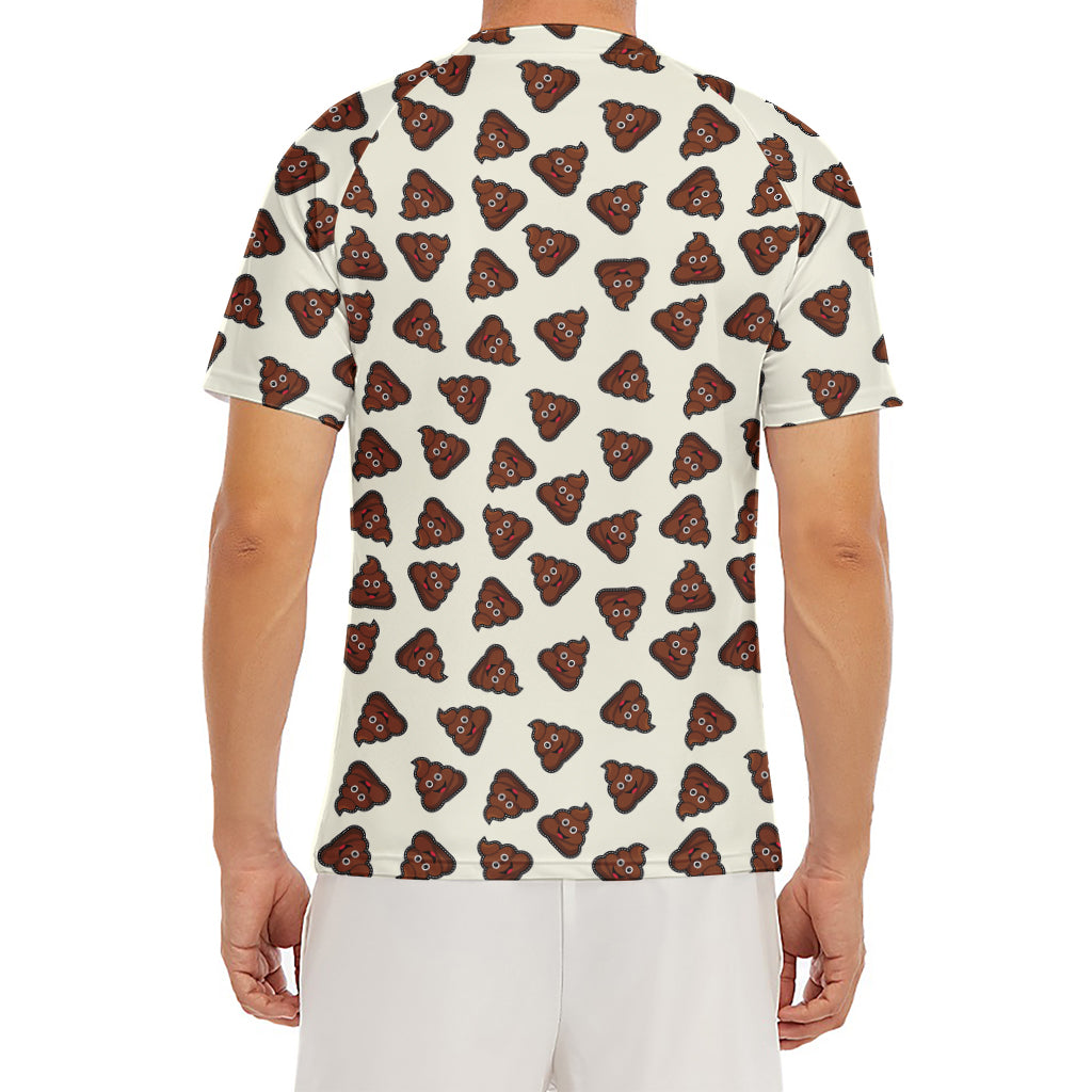 Happy Poop Pattern Print Men's Short Sleeve Rash Guard