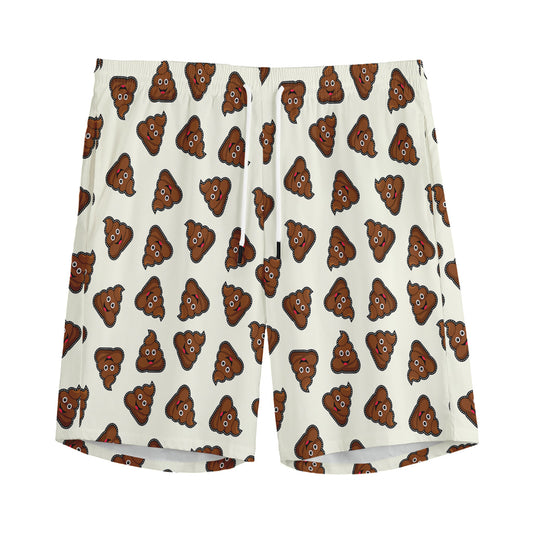Happy Poop Pattern Print Men's Sports Shorts