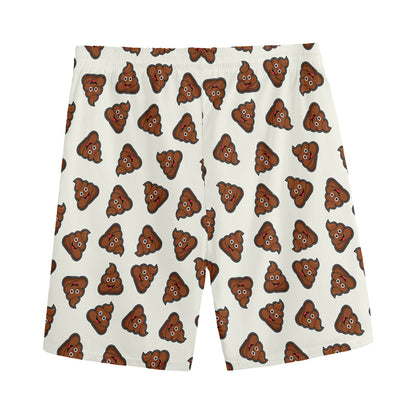 Happy Poop Pattern Print Men's Sports Shorts