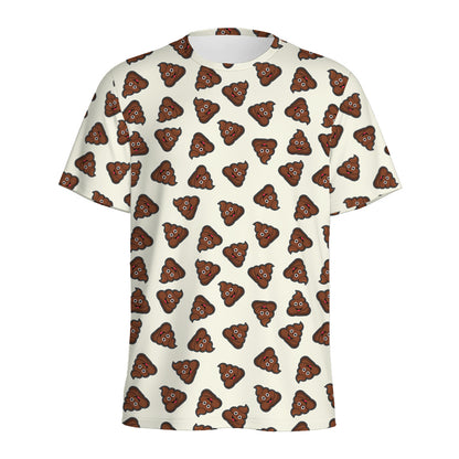 Happy Poop Pattern Print Men's Sports T-Shirt