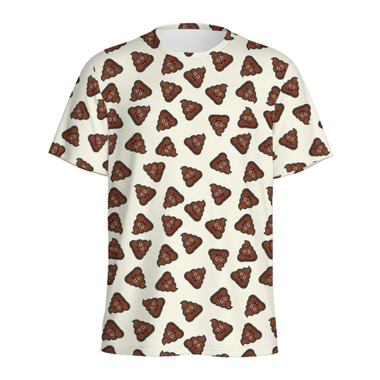 Happy Poop Pattern Print Men's Sports T-Shirt