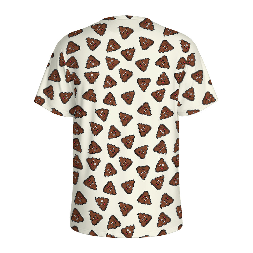 Happy Poop Pattern Print Men's Sports T-Shirt