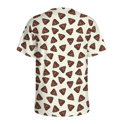 Happy Poop Pattern Print Men's Sports T-Shirt