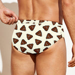 Happy Poop Pattern Print Men's Swim Briefs