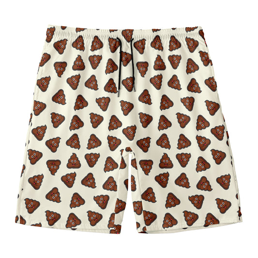 Happy Poop Pattern Print Men's Swim Trunks