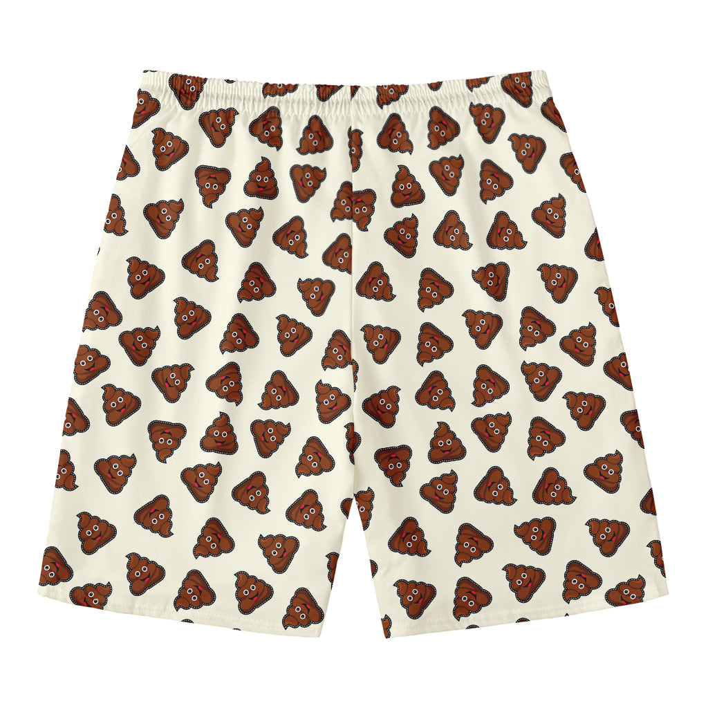 Happy Poop Pattern Print Men's Swim Trunks