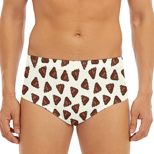 Happy Poop Pattern Print Men's Triangle Swim Briefs