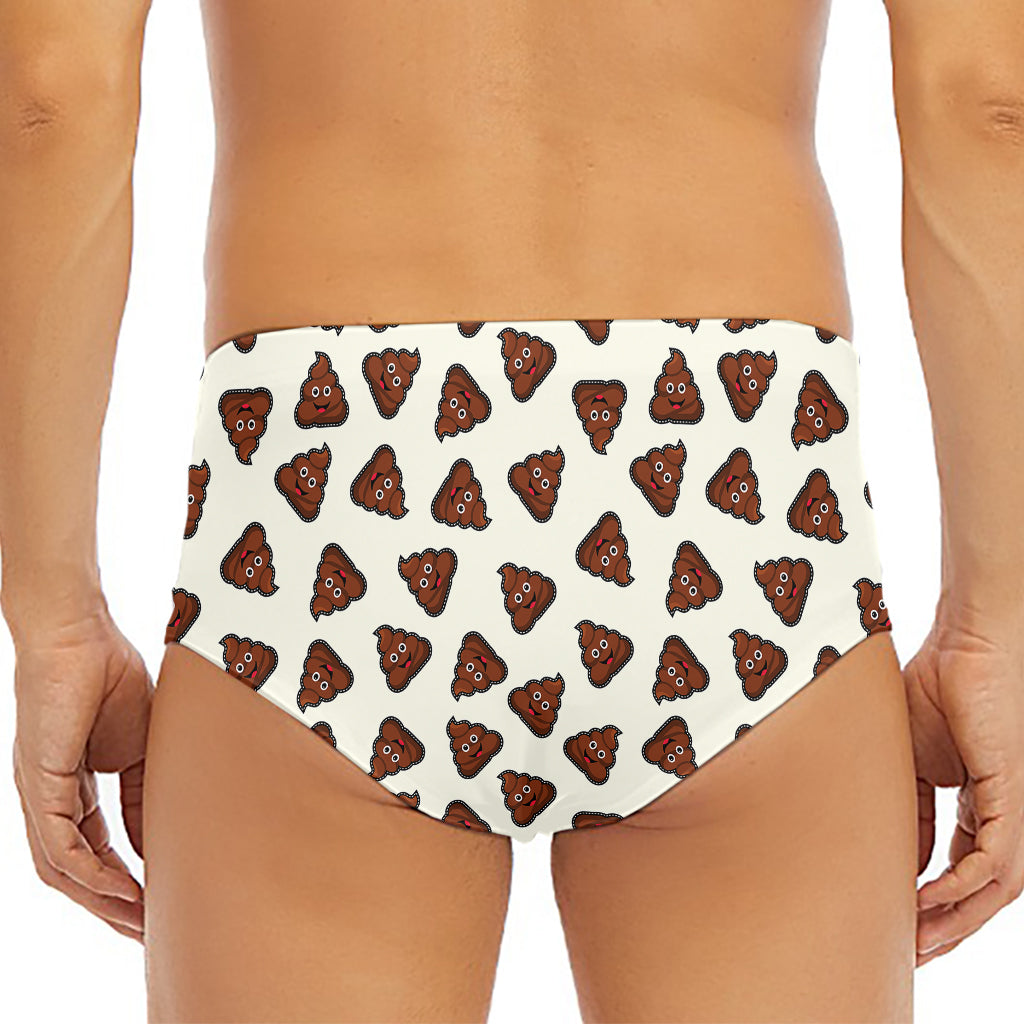 Happy Poop Pattern Print Men's Triangle Swim Briefs
