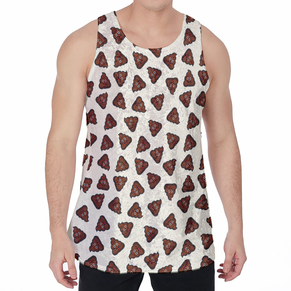 Happy Poop Pattern Print Men's Velvet Tank Top