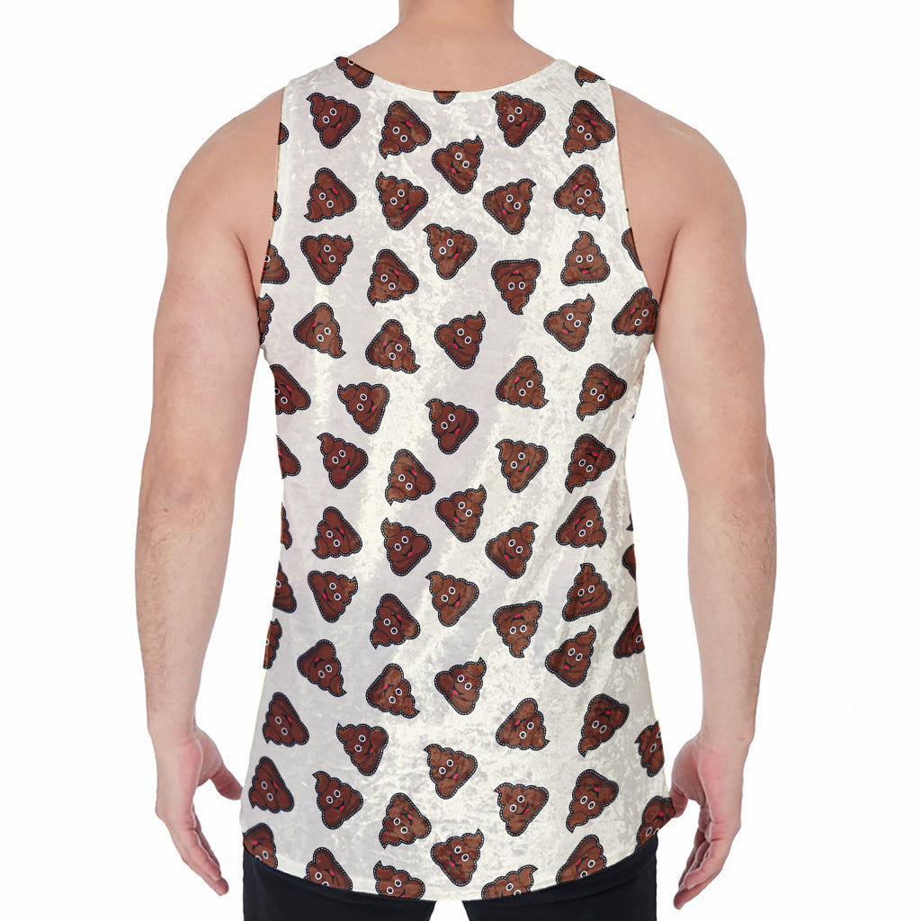 Happy Poop Pattern Print Men's Velvet Tank Top