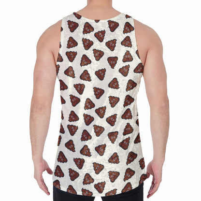 Happy Poop Pattern Print Men's Velvet Tank Top