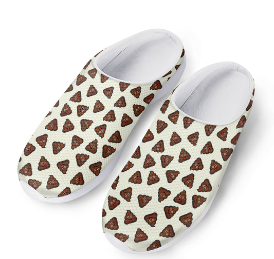 Happy Poop Pattern Print Mesh Casual Shoes