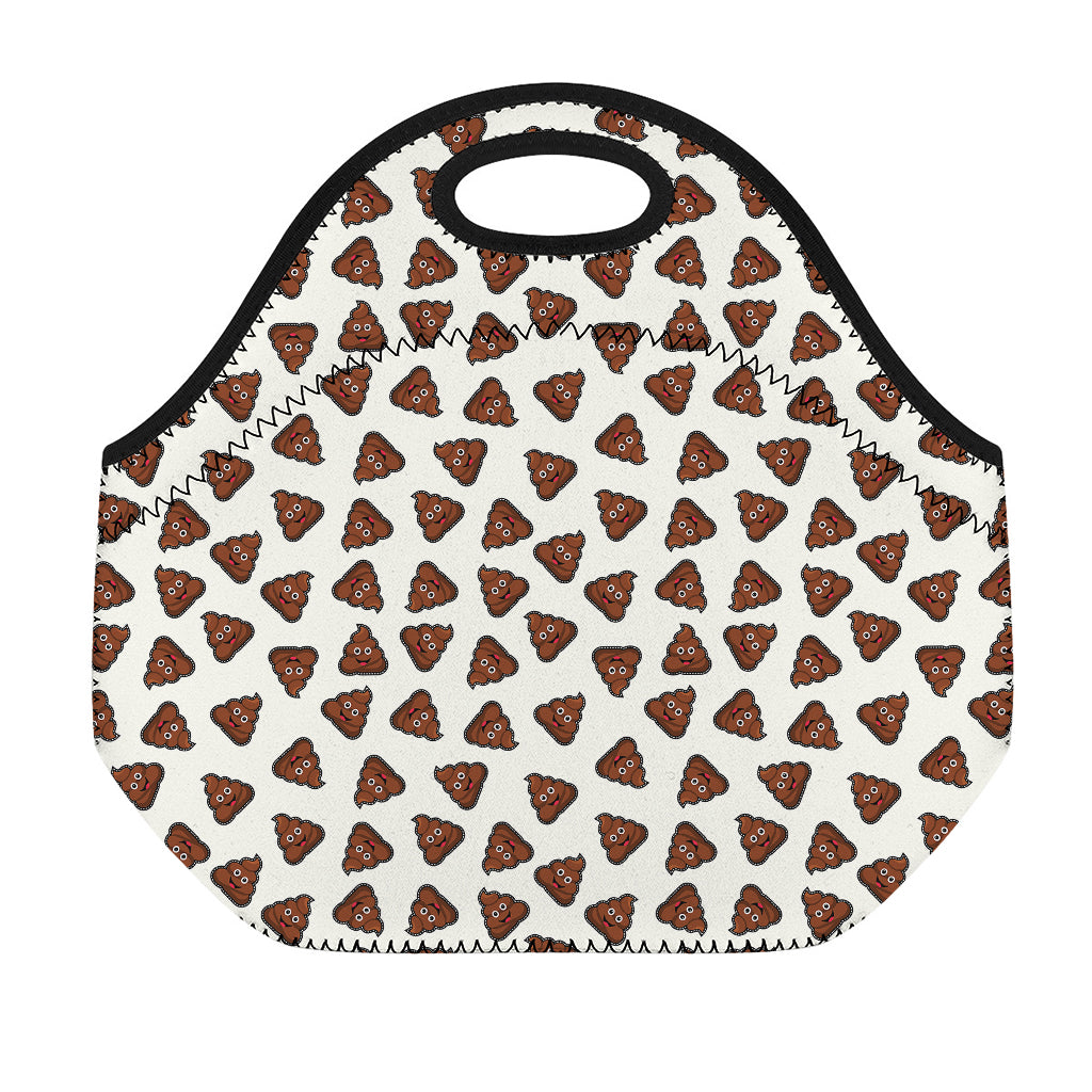 Happy Poop Pattern Print Neoprene Lunch Bag