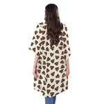 Happy Poop Pattern Print Open Front Beach Cover Up