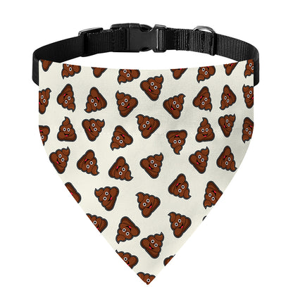 Happy Poop Pattern Print Over The Collar Dog Bandana